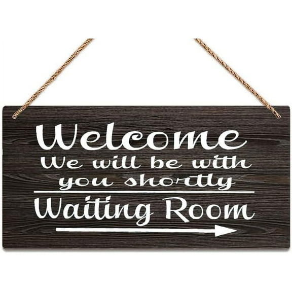 Wood Sign 5x10 Inch Wall Art Decor Wooden Sign Welcome We Will Be With You Shortly Waiting Room Arrow Rustic Minimalist Outdoor Wood Wall Art For Farmhouse Porch Or Entryway Home Decor Gift For Women