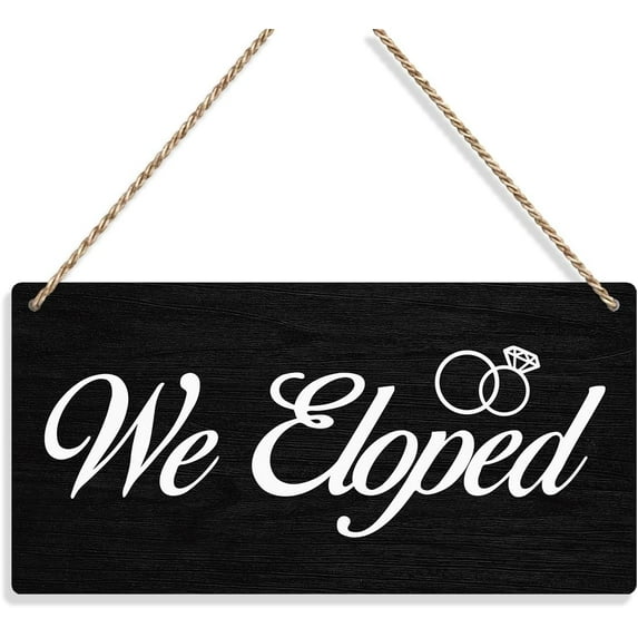 Wood Sign 5x10 Inch We Eloped Wedding Signs Wall Hanging Wedding Accessories Stuff Wedding Decorations For Reception Engagement Wedding Party Wall Art Decor Wooden Sign Porch Front Decoration