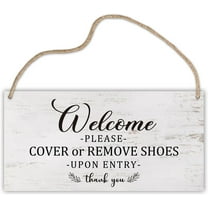 Wood Sign 5x10 Inch Wooden Hanging Sign Plaque Please Cover Or Remove Shoes Upon Entry Motivational Quote Wood Wall Sign Retro Farmhouse Home Decor Gift For Home Living Dining Bedroom Entryway Hallway