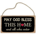 thumbnail image 1 of Wood Sign 6x12 Inch Bless This Home Wall Decor Wooden Hanging Plaque May God Bless This Home And All Who Enter Blessed Sign For Home Decor Farmhouse Decor For Home Living Dining Room Bedroom Entryway, 1 of 6