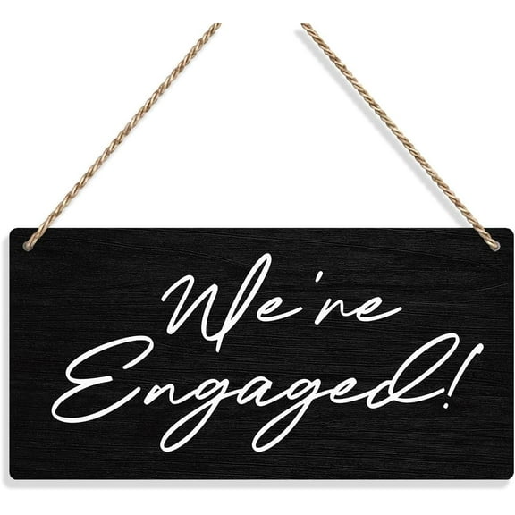 Wood Sign 6x12 Inch We'Re Engaged Engagement Party Decor Wall Hanging Wedding Signs Wedding Accessories Stuff Wedding Decor For Reception Wedding Party Wall Art Decor Wooden Sign For Hallway