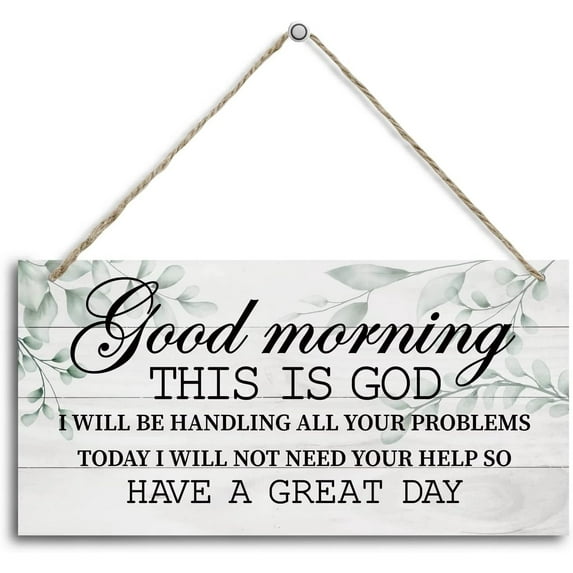 Wood Sign 6x12 Inch Good Morning This Is God Inspirational Quote Wooden Decor Sign Bible Verses Decor Signs Hanging Wooden Plaque Decor Rustic Home Decor Sign Hanging Christian Gift Gift For Women Men