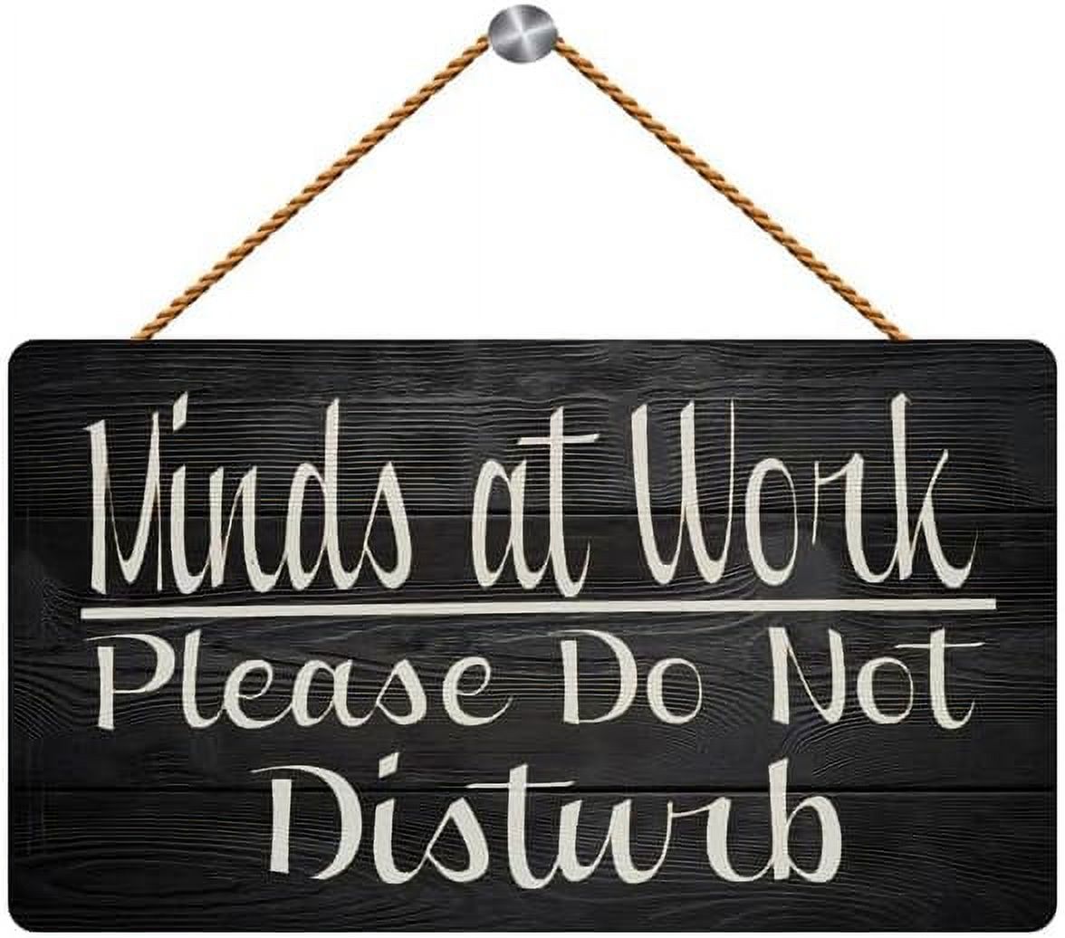 Wood Sign 6x12 Inch Minds At Work Please Do Not Disturb Wood Sign Door ...