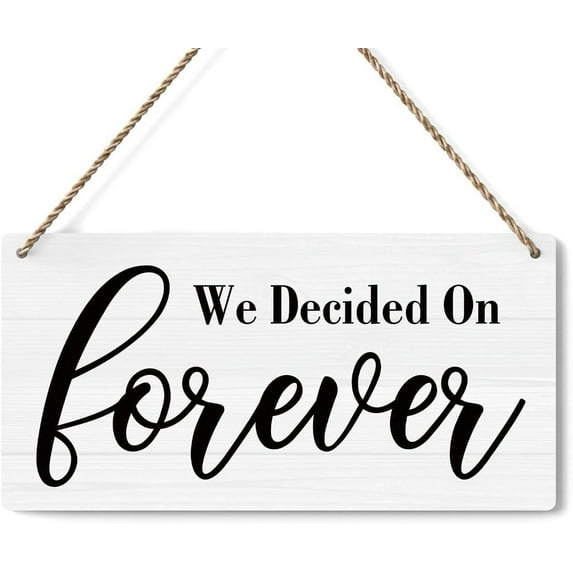 Wood Sign 6x12 Inch Rustic Wedding Sign We Decided On Forever Wedding Decor Wedding Stuff Engagement Wedding Party Decorations Engagement Wedding Photo Props Sign Wooden Sign Gift For Women Men