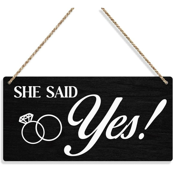 Wood Sign 6x12 Inch She Said Yes Wedding Signs Wall Hanging Wedding Accessories Stuff Wall Art Decor Wedding Decorations For Reception Engagement Wedding Party Wooden Sign For Hallway Porch