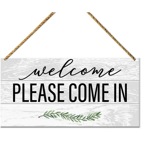 Wood Sign 6x12 Inch Welcome Sign For Front Door Porch Home Office Welcome Hello Sign Decor For Wall Decorations Welcome Please Come In Wooden Sign Gift For Women Men