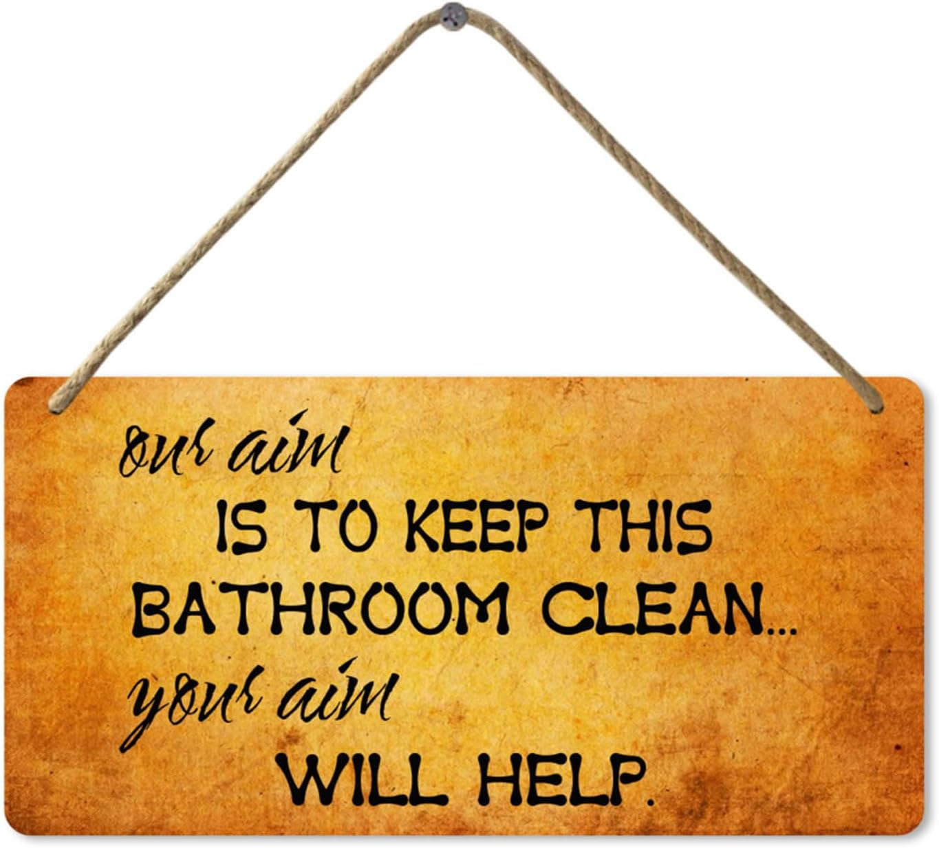 Wood Sign 6x12 Inch Wooden Wall Bathroom Sign With Quotes Our Aim Is To ...