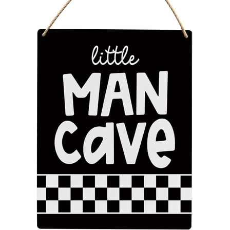 Wood Sign 8x10 Inch Boys Room Decor Little Man Cave Wood Hanging Sign Neutral Cool Wall Decor Wooden Slogan Hanging Sign For Boys Teen Room Toddler Room Playroom Room Gift For Women