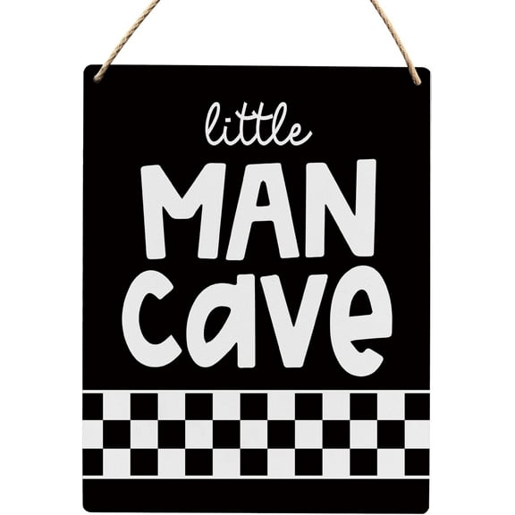 Wood Sign 8x10 Inch Boys Room Decor Little Man Cave Wood Hanging Sign Neutral Cool Wall Decor Wooden Slogan Hanging Sign For Boys Teen Room Toddler Room Playroom Room Gift For Women