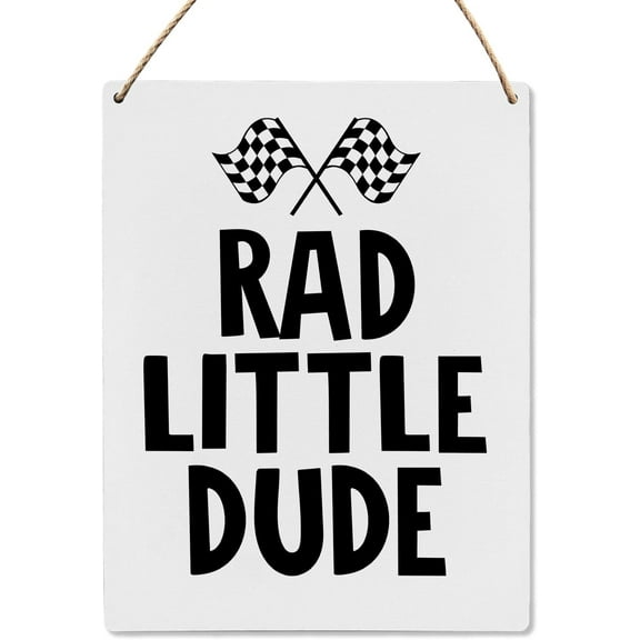 Wood Sign 8x10 Inch Boys Room Decor Rad Little Dude Wood Hanging Sign Neutral Cool Wall Decor Wooden Slogan Hanging Sign For Playroom Boys Teen Room Toddler Room Gift For Women Men