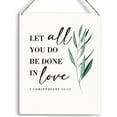thumbnail image 1 of Wood Sign 8x10 Inch Christian Inspirational Wall Art Let All You Do Be Done In Love Wooden Hanging Sign Wedding Gifts Decorations Wedding Signs Decor Bible Verse Wall Art Farmhouse Bedroom Sign, 1 of 6