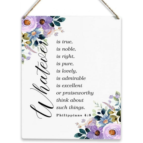 Wood Sign 8x10 Inch Christian Quotes Wall Art Motivation Rustic Decorative Wall Hanging Wooden Sign Positive Affirmations Bible Verse Farmhouse Wood Plaque For Home Office Toilet Pub Decoration