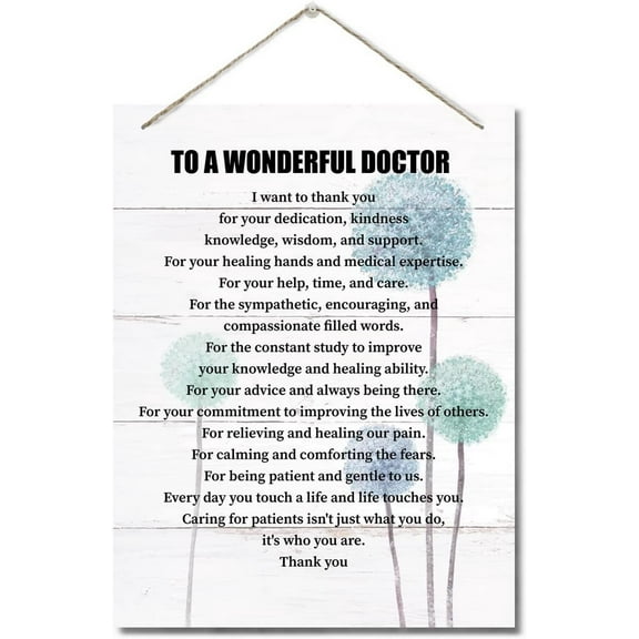 Wood Sign 8x10 Inch Doctor Gifts Wall Decor Sign A Wonderful Doctor Inspirational Decor Hanging Printed Wall Plaque Wood Signs Home Or Office Decor Doctor Thank You Wall Decor Motivational Wall Art