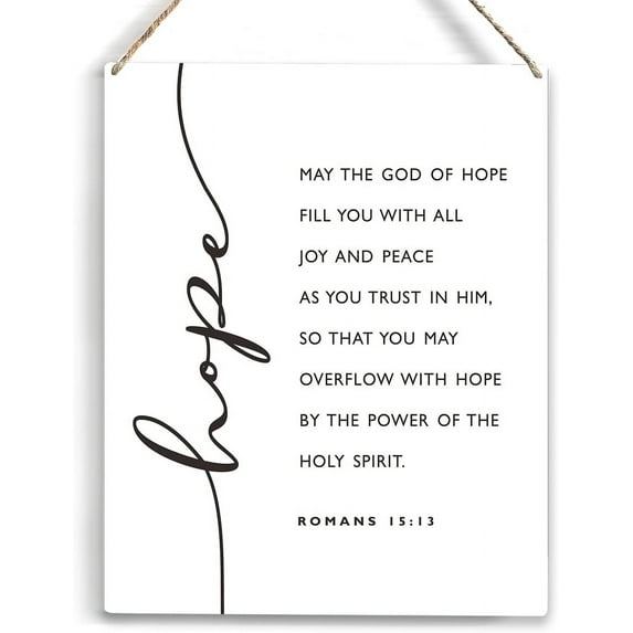 Wood Sign 8x10 Inch Hope May The God Bible Verse Wood Sign Rustic Romans 1513 Christian Wooden Hanging Plaque For Home Office Wall Art Decoration Gift For Women Men