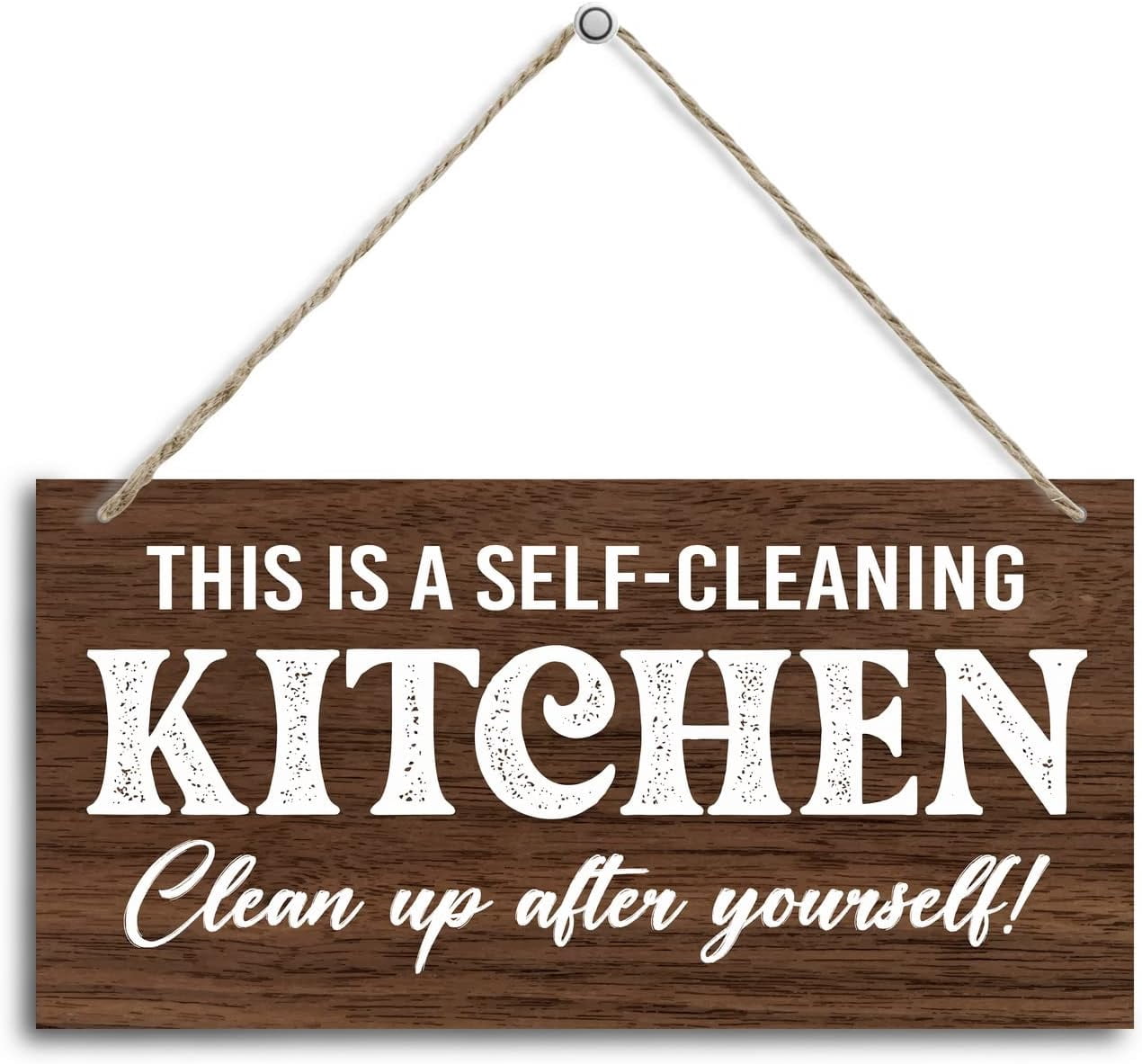 Rustic Kitchen Rules Sign Wood Sign 5x10 Inch Kitchen Rules Wood Decor Sign This Is A Self ...