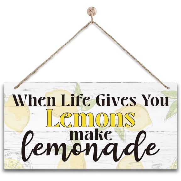Wood Sign 8x10 Inch Lemons Wood Plaque When Life Gives You Lemons Make Lemonade Hanging Home Decor Primitive Kitchen Sign Summer Sign Kitchen Wall Decor Art Lemon Home Decor Hanging Sign For Farmhouse