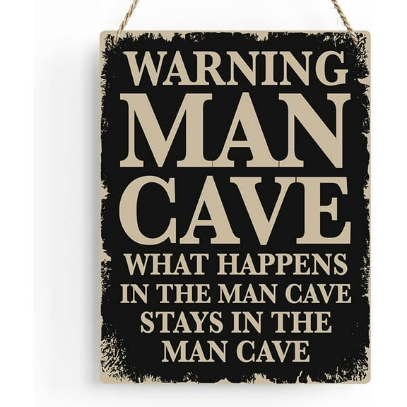 Wood Sign 8x10 Inch Man Cave Decor Man Cave Rules Wooden Wall Hanging Signs Gifts For Men Who Have Everything Man Cave Accessories Farmhouse Garage Bar Living Room Bedroom Home Decor Wall Art