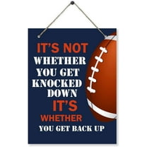 Wood Sign 8x10 Inch Motivational Sport Quote Wall Art Football Sport Hanging Wall Prints Plaques Sport For Boy'S Bedroom Playroom Classroom Living Room Decoration Gift For Women Men