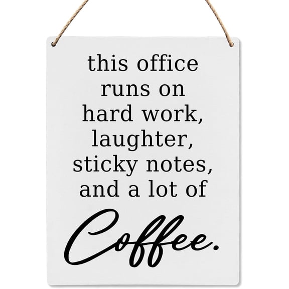 Wood Sign 8x10 Inch Office Wall Decor This Office Runs On Hard Work Wood Hanging Sign Office Wall Decor For Work Motivational Wall Decor Office Inspirational Wooden Slogan Hanging Sign Gift For Women