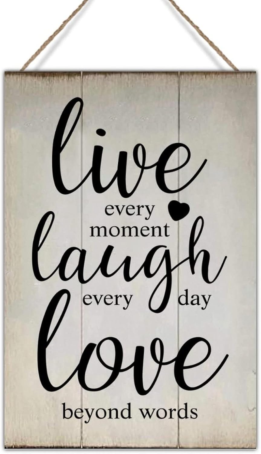 Rertcioph Live Every Moment,Laugh Every Day,Love Beyond Words,Wall Sticker motivazionali Wall Decals,Family Inspirational Wall Stickers Citazioni