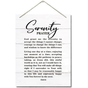 Wood Sign 8x10 Inch The Serenity Prayer Decor Sign God Grant Me The Serenity To Accept The Things I Cannot Change Hanging Printed Wall Plaque Wood Signs Christian Family Religious Home Decor