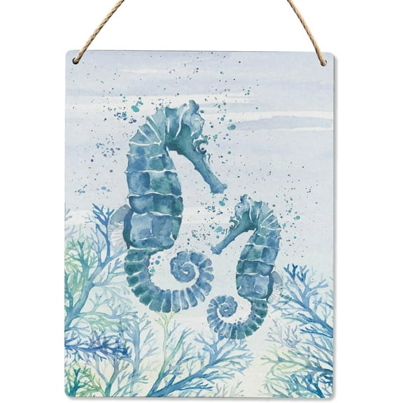 Wood Sign 8x10 Inch Summer Decor Coastal Beach House Bedroom Bathroom Decor Seahorse Wood Hanging Sign Decor For Beach Ocean Theme Room Beach Decor For Classroom Gift For Women Men