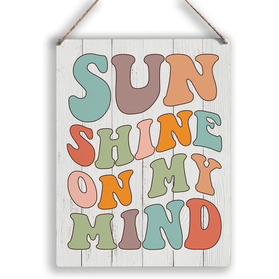 Wood Sign 8x10 Inch Summer Sunshine Wooden Rustic Signs Home Wall Decor Country Sunshine On My Mind Wood Sign Summer Plaque Hanging Sign Home Decor Gift For Women Men