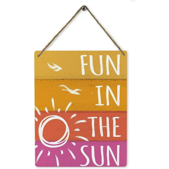 Wood Sign 8x10 Inch Summer Yellow Decor Fun In The Sun Summer Wooden Wall Art Decor Hanging Summer Decorations For Home Office Summer Signs For Home Decor Summer Wall Decor Sunshine Decor