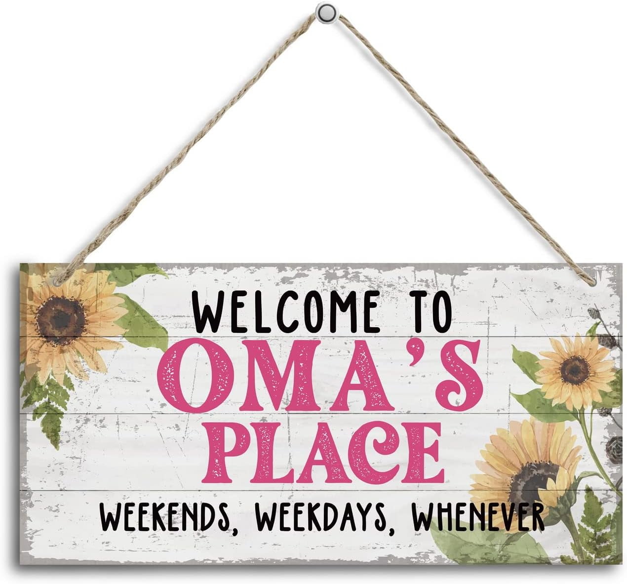 Only Weekends Sign Wood Sign 5x10 Inch Vintage Welcome To Oma'S Place Weekends Weekdays ...