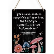 Wood Sign 8x10 Inch Wall Art Inspirational Home Office Decor Farmhouse Mushroom Decor Hanging For Office Living Room Home Family School Bedroom Library Front Door Porch Cafe Bar Bathroom Door