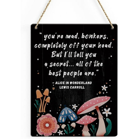 Wood Sign 8x10 Inch Wall Art Inspirational Home Office Decor Farmhouse Mushroom Decor Hanging For Office Living Room Home Family School Bedroom Library Front Door Porch Cafe Bar Bathroom Door