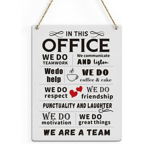 Wood Sign 8x10 Inch Wall Art Office Decorations For Work Farmhouse Hanging Wall Decor For Home Living Room Kitchen Cafe Front Door School Classroom Porch Bar Pub Bedroom Encouragement Gifts