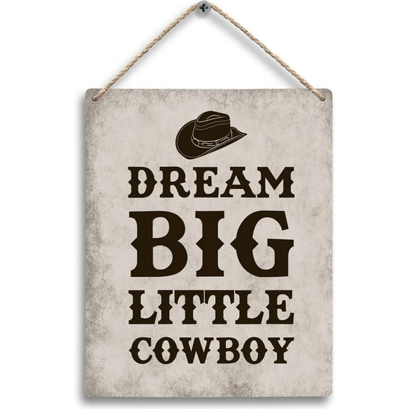 Wood Sign 8x10 Inch Western Wall Decor Hanging Wooden Signs Western Nursery Decor Cowboy Nursery Decor Western Cowboy Decor For Home Western Dream Big Little Cowboy Decor Gifts For Little Boy