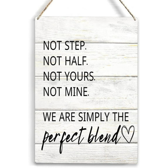 Wood Sign 8x10 Inch Wooden Hanging Sign Not Step. Not Half. Not Yours. Not Mine. Blend Wood Sign Farmhouse Rustic Bedroom Wall Decor Vintage Wall Art For Bedroom Home Gift For Women Men