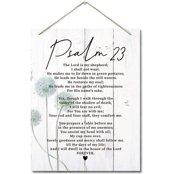 Wood Sign 8x12 Inch Bible Verse Printed Wood Plaque Sign Wall Hanging Home Wall Decor The Lord Is My Shepherd Scripture Rustic Hanging Wall Plaque Wood Signs Psalm 23 Christian Sign Home Decor Sign