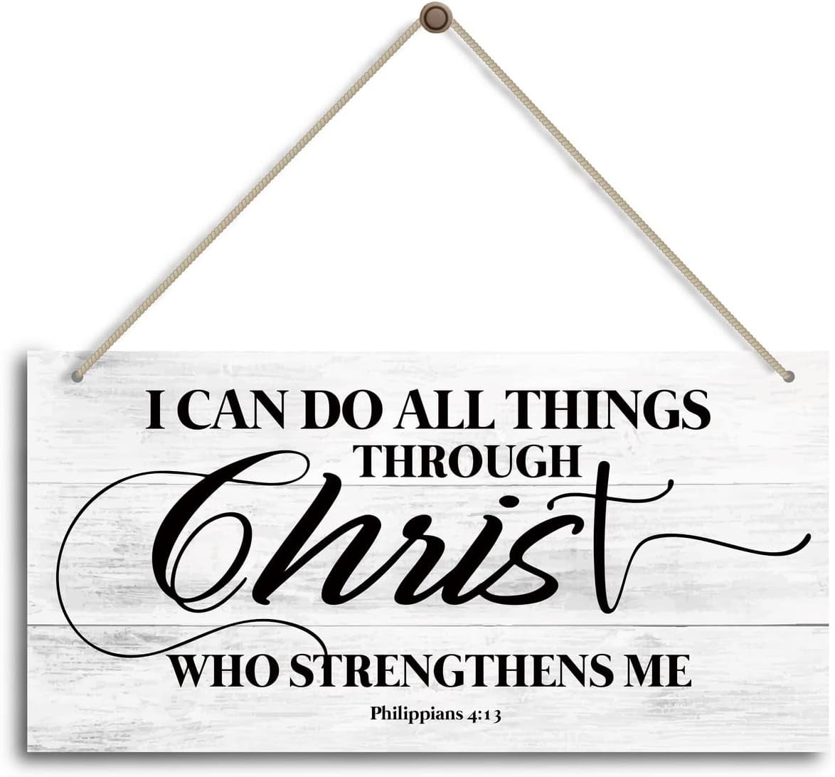 Wood Sign 6x12 Inch I Can Do All Things Through Christ Wall Sign ...