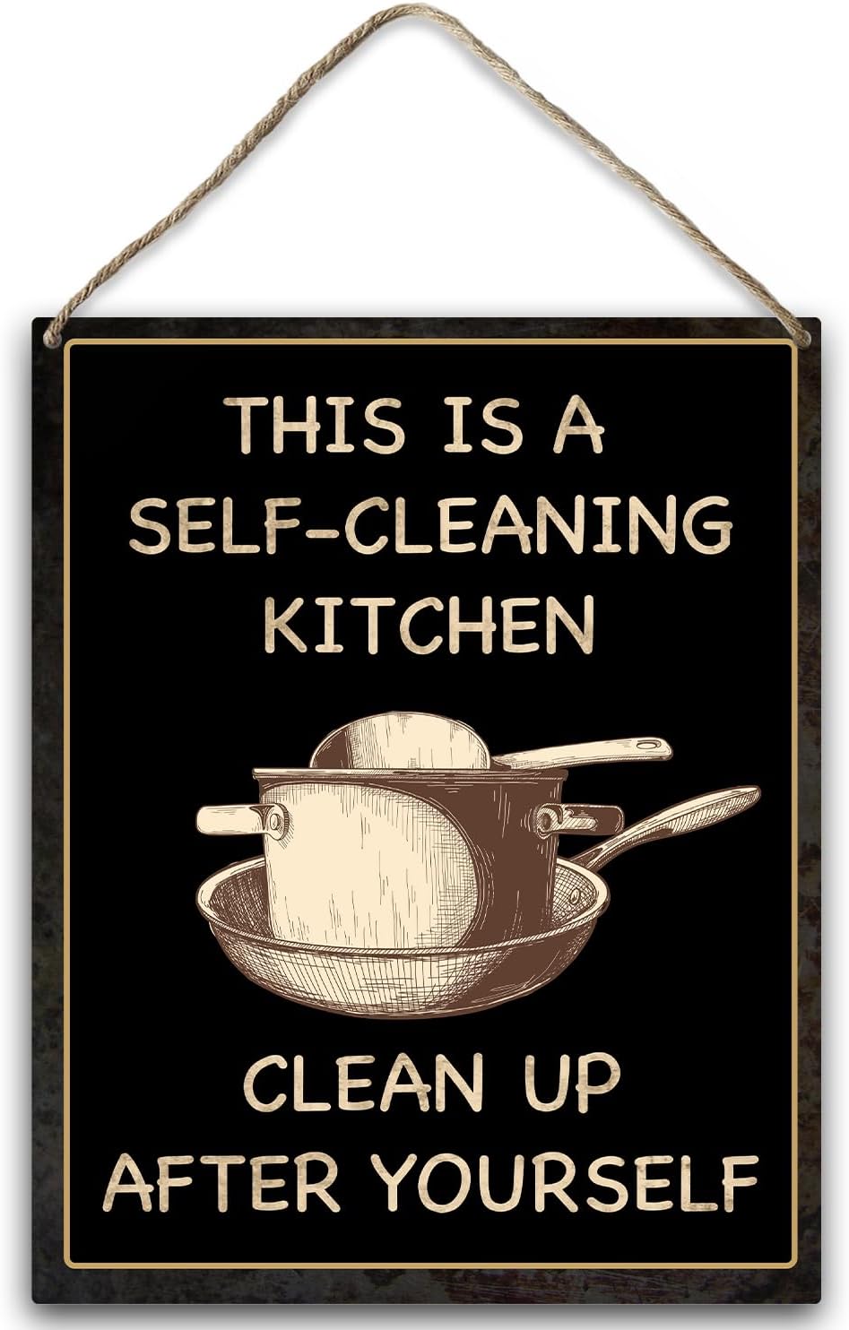 Wood Sign 8x12 Inch Kitchen Wood Hanging Sign Art Wood Sign Plaque Self ...