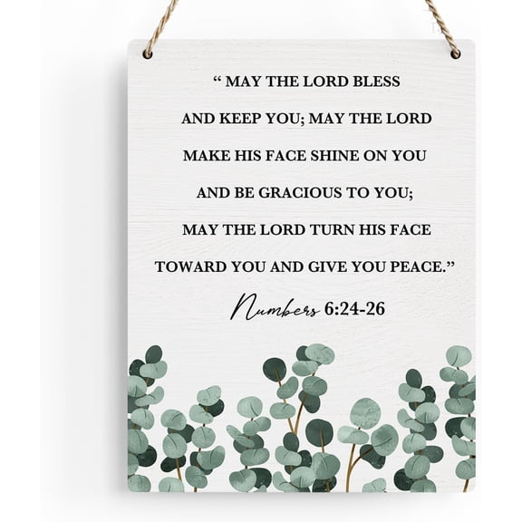 Wood Sign 8x12 Inch Scripture Wall Art Bible Verses Numbers 624 26 Wall Decor Christian Decor Painting Prayer Room Decor Hanging Sign Motivational Gift Home Office Nursery Artwork Decoration