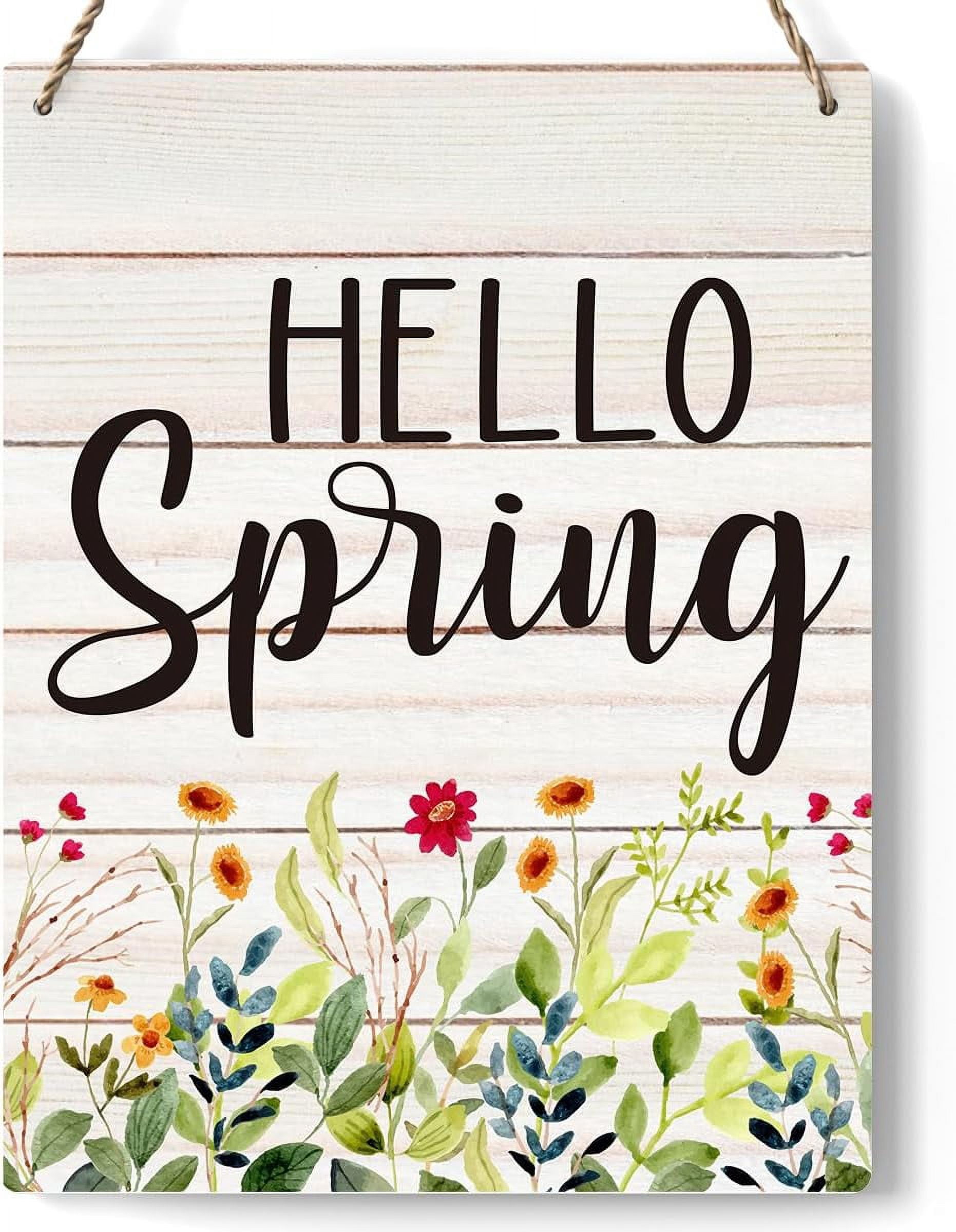 Wood Sign 8x12 Inch Spring Decor Spring Decorations Spring Door Decor ...
