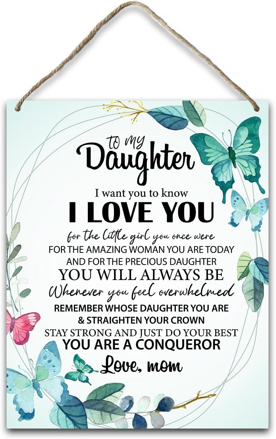 Daughter Sign Wood Sign 8x12 Inch To My Daughter Gifts For Daughter From Mom I Love ...