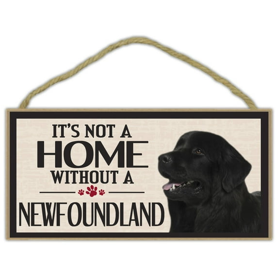 Wood Sign: It's Not A Home Without A NEWFOUNDLAND (NEW FOUNDLAND) | Dogs, Gifts