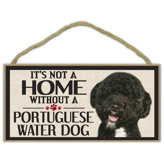 Wood Sign: It's Not A Home Without A PORTUGUESE WATER DOG | Dogs, Gifts