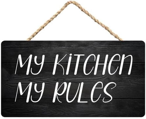 Wood Sign My Kitchen My Rules Wall Art - Home Bedroom Kitchen Decor 12 ...