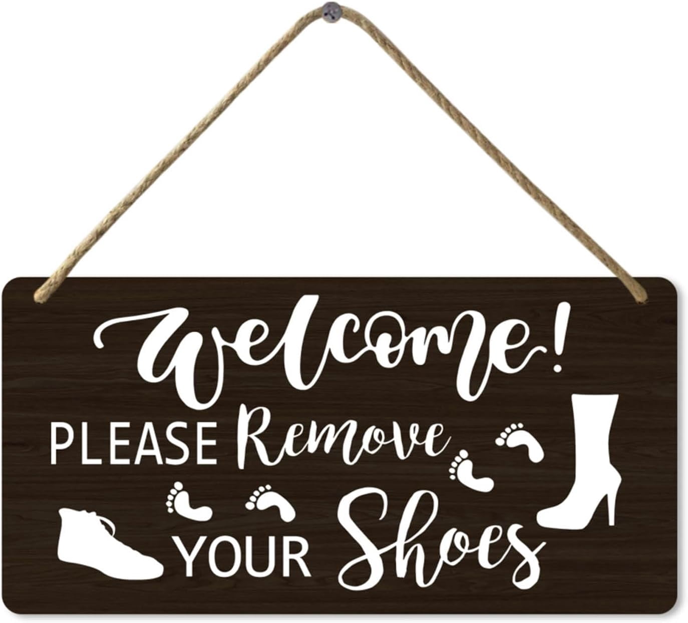 Wood Sign Welcome Please Remove Your Shoes Sign, 8x12 Inch, Take Off ...