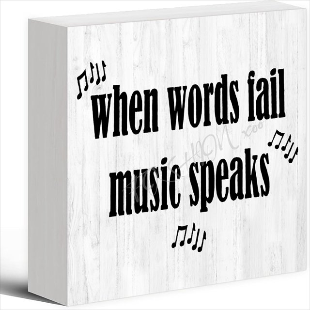 Wood Sign When Words Fail Music Speaks Music Musical Notes Wood Box ...