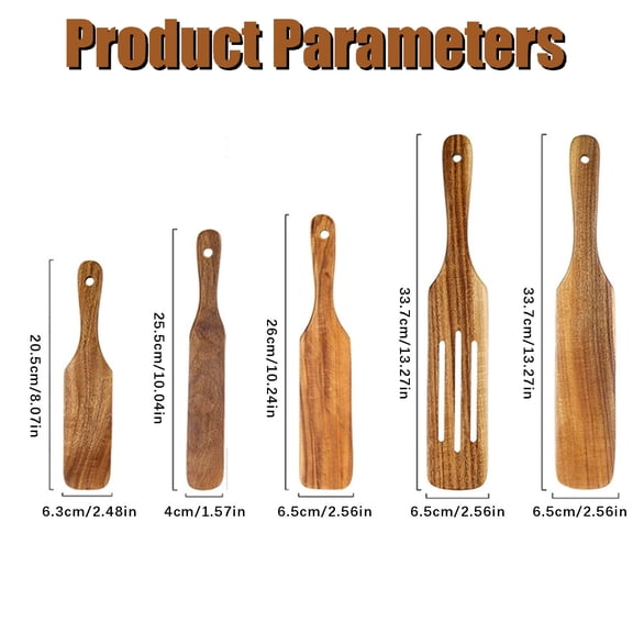 Wood Skinny Spurtles,8.1In Wooden Spurtle for Sourdough Starter, Wooden Spatula Spoon for Dough Whisking, Spreading, Baking, Cooking — LAILLSH 2026 New