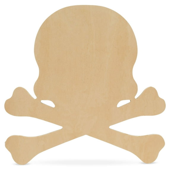 Wood Skull Cutouts 12 x 11-7/10 Inch, Pack of 1 Fall Unfinished Wood Cutouts to Paint and Display, Halloween Decorations, by Woodpeckers