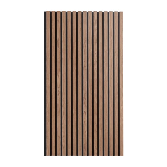 Wood Slat Acoustic Panels, 23.6 x 47.2 inch, MDF Accent Wooden Wall Panels for Modern Interior Wall, Faux Wood Wall Board Panels for Stylish Decor and Noise Reduction, Walnut