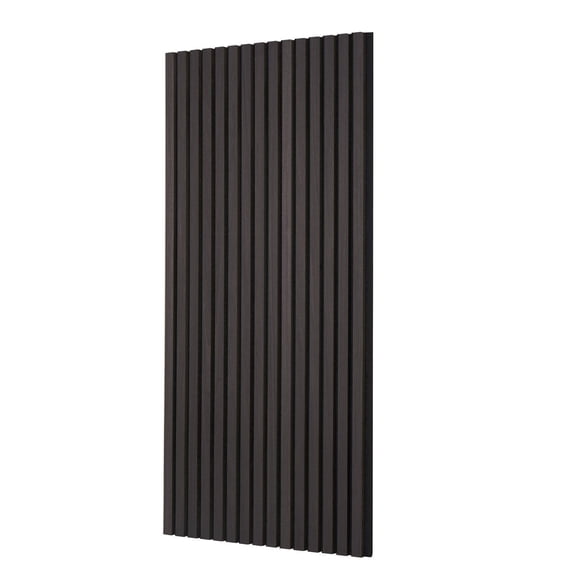 Wood Slat Acoustic Panels 23.6x47.2 Inch MDF Wooden Wall Panels Modern Interior Decor Noise Reduction Black Oak