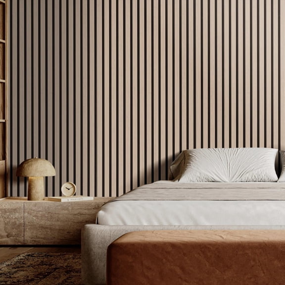 Wood Slat Acoustic Panels, 7.9 X 94.5 Inch, Mdf Wall Panels for Noise Reduction, Silver Wood